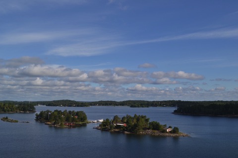 Stockholm Archipelago islands with cabins